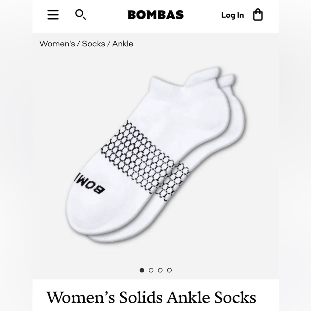 Bombas women’s white ankle socks